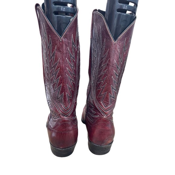 Dan Post Mens Leather Maroon Red Western Cowboy Mid Calf Boots Sz 11.5D SKU 9580 - Picture 10 of 16